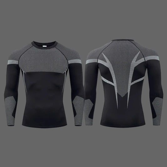 T-shirt de Compression à Manches Longues pour Homme - Sport Fitness