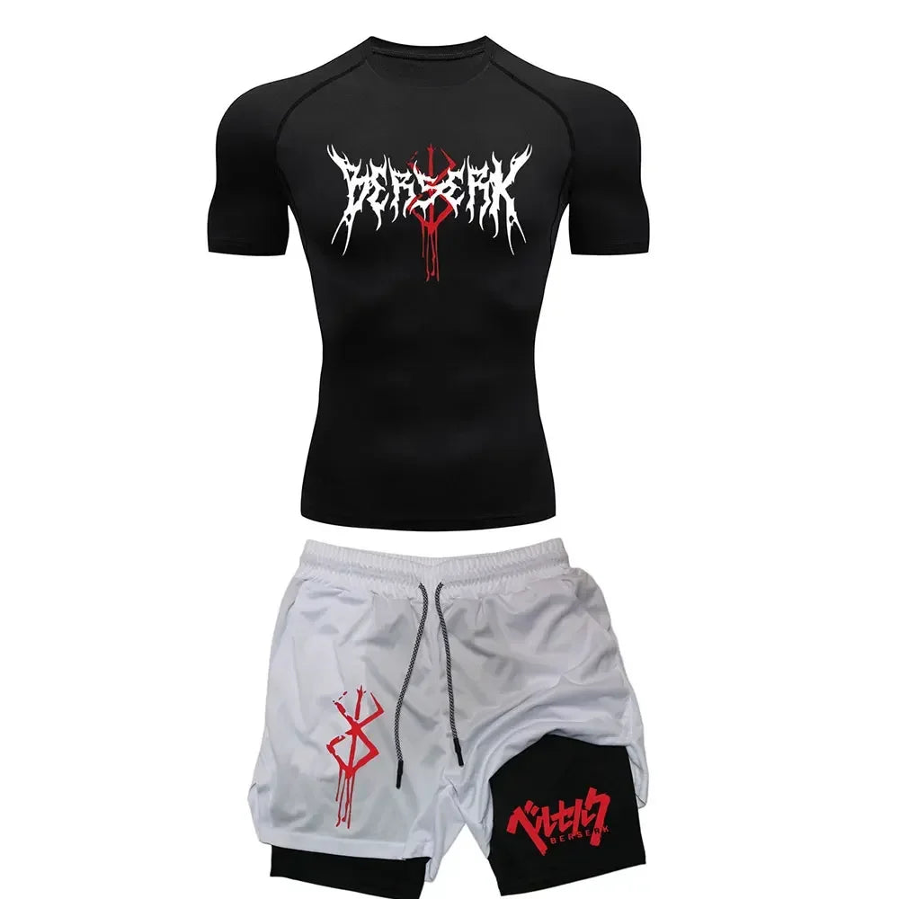 Ensemble de Compression Berserk - T-shirt et Short de Sport pour Homme