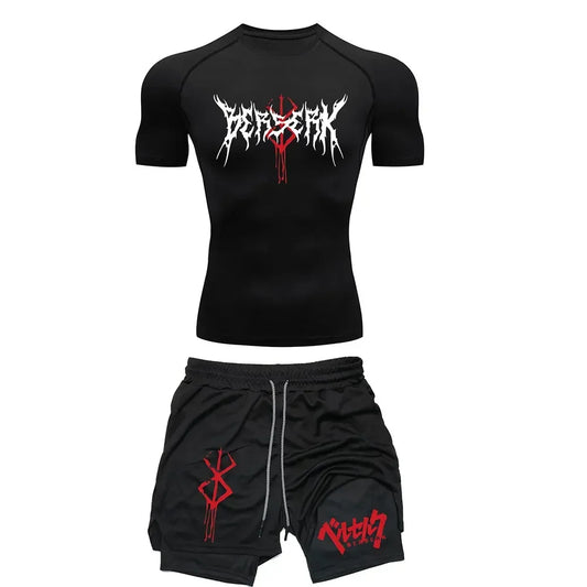 Ensemble de Compression Berserk - T-shirt et Short de Sport pour Homme