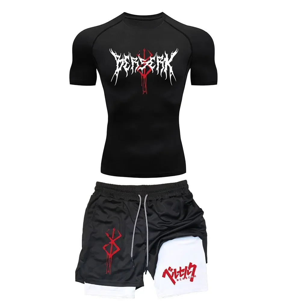 Ensemble de Compression Berserk - T-shirt et Short de Sport pour Homme