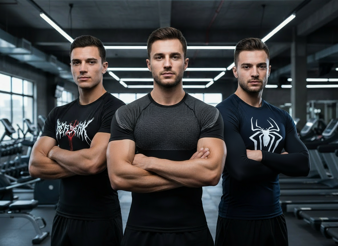 Bannière fitness avec t-shirt Spider