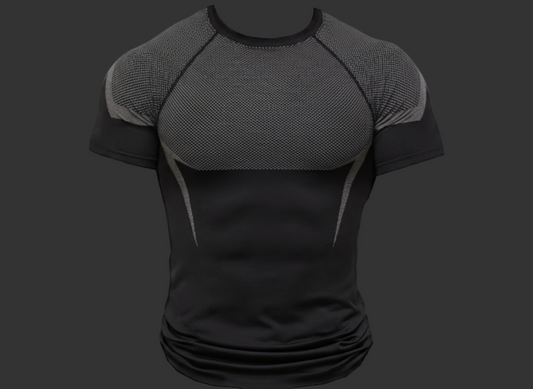 T-shirt compression noir format carré